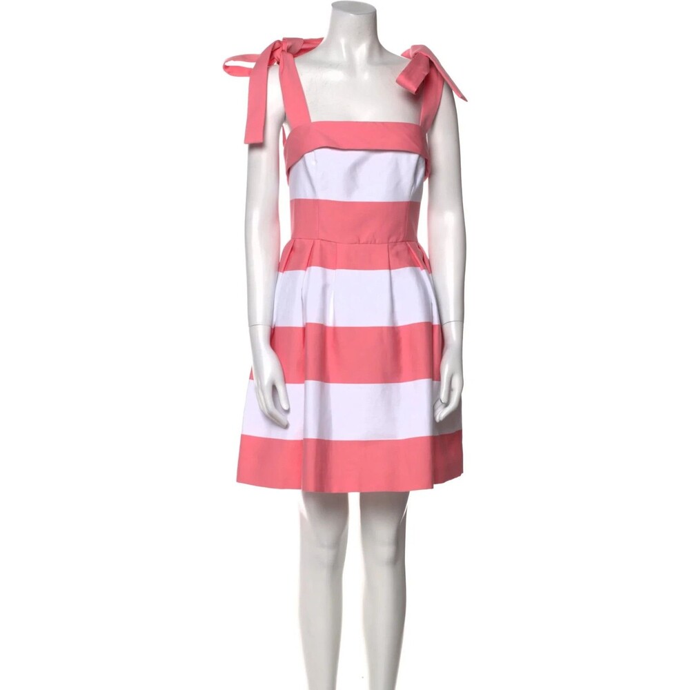 NWT. $2,290 Carolina Herrera Striped Bow-Strap Mini Dress Sz 6 - Picture 7 of 9